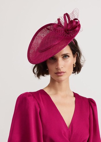 Phase Eight Pink Twist Back Bow Fascinator Hats Pink Canada | EZBWLP-039